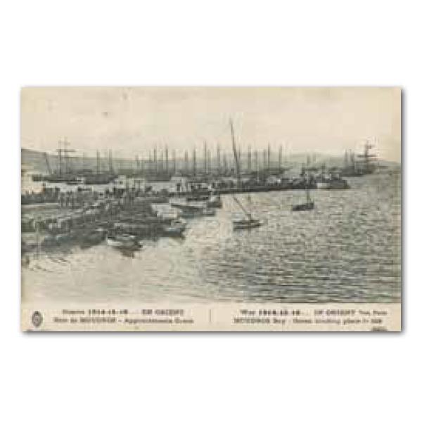 Çanakkale Harbi - Çanakkale’yi Bombalayan H.M.S Cornwallis Gemisi Stereoskopik Fotoğraf