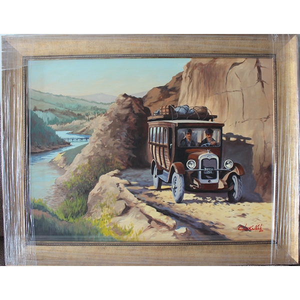 Bursa Otobüsü 1940'lar Yağlıboya Tablosu (77*107cm)