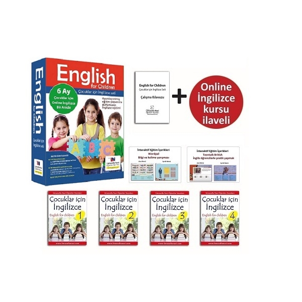Limasollu Naci Çocuklar İçin İngilizce Eğitim Seti + 6 Aylık Online İngilizce Kursu+2 İngilizce Kitabı